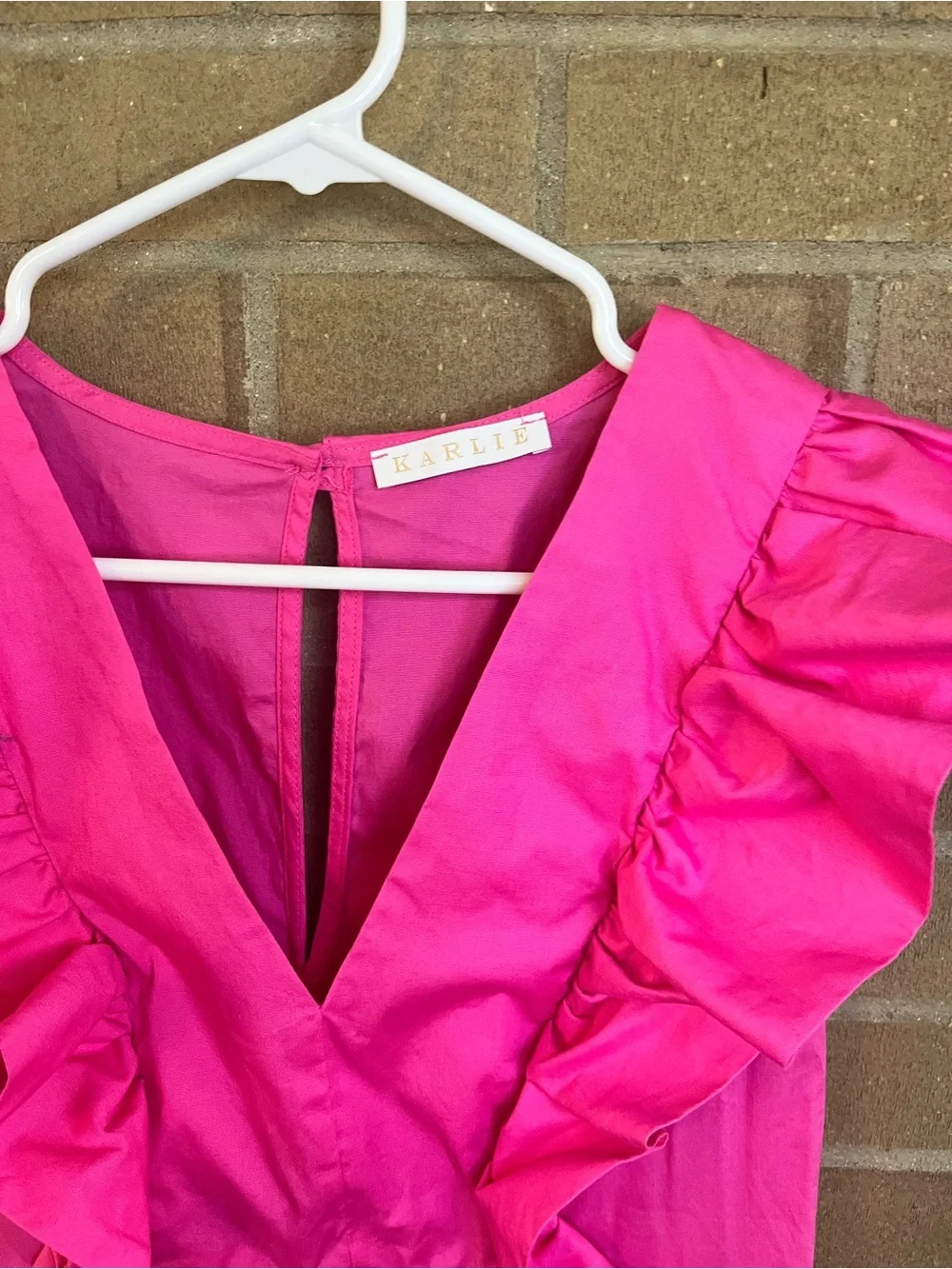 Karlie Hot Pink Ruffle Maxi Dress - Picture 4 of 4